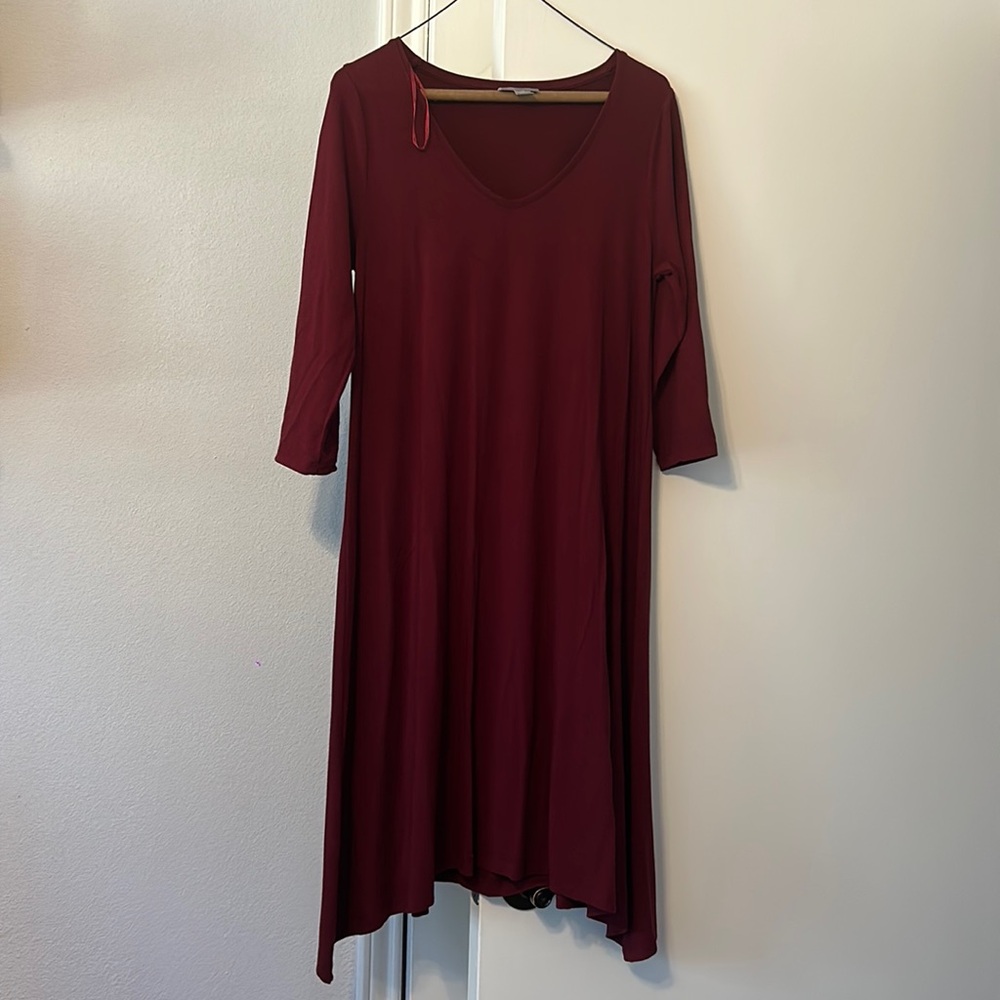 Dark red long dress women’s